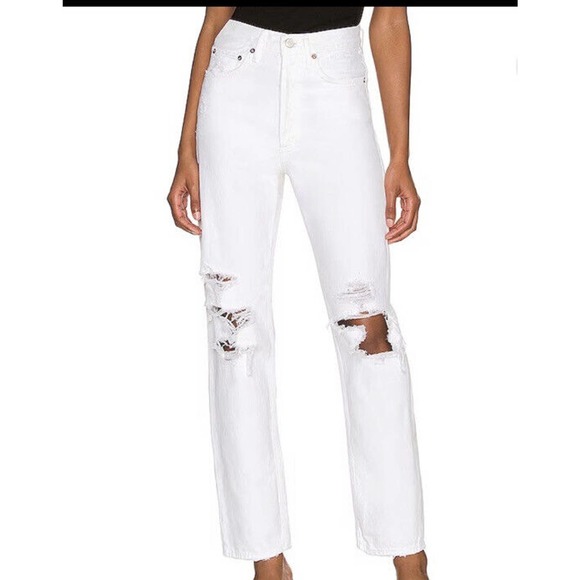 Agolde Denim - Agolde 90s Mid Rise Loose Fit Size 29 in Vanish White Jeans Straight Leg
